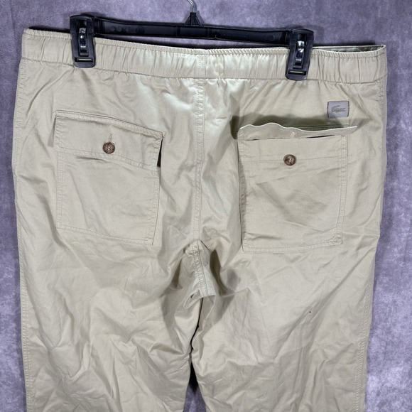 Lacoste‎ Pants Mens 36x30 Khaki Loose Fit Drawstring Crocodile Preppy - Picture 4 of 8